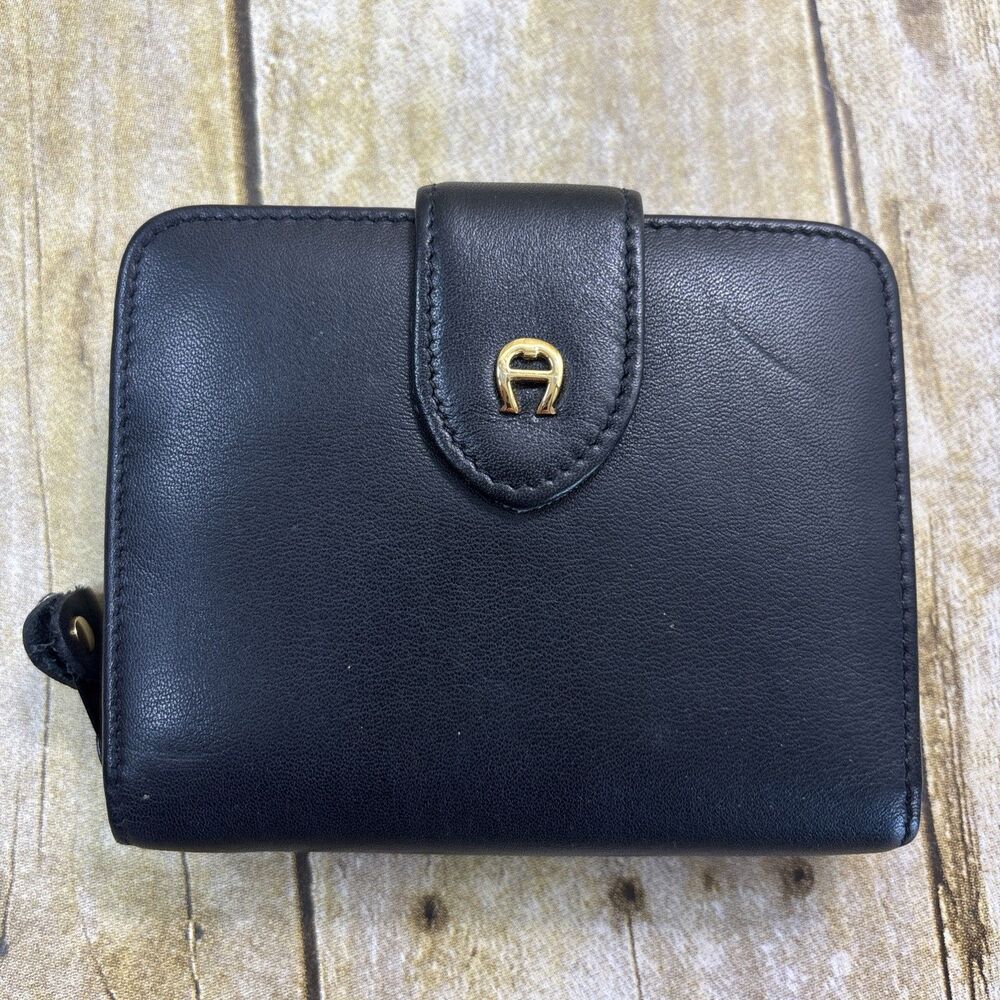 Vintage Etienne Aigner Bifold Leather Wallet Black